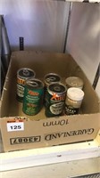BOX LOT OIL CANS