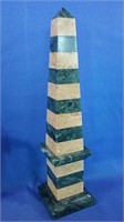 Marble obelisk, made in Italy, 12"H