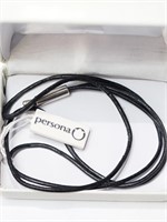 40H- Persona black lariat leather necklace -$50