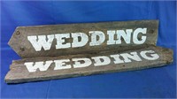 2 barn board wedding signs 32x7H