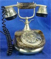 24k plated and onyx rotary phone, made in Italy