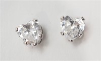 33H- 14k white gold cubic zirconia earrings - $200