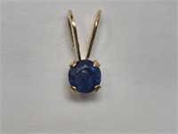 17H- 14k yellow gold sapphire pendant - $120
