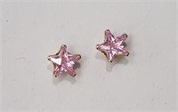 14H- 14k gold pink cubic zirconia earrings -$120
