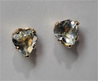 7H- 10k yellow gold aquamarine earrings -$120