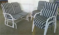 Patio Glider and four patio chairs