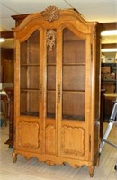 Louis XV Style Oak Display Cabinet.