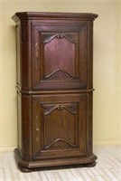 French Farmhouse Peg Constructed Oak Cabinet.
