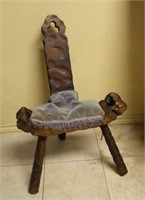 Primitive Wooden Birthing Chair.