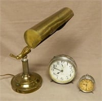 Westclox Clocks and Desk Lamp.
