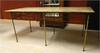 Marble Top Table with Iron Base.