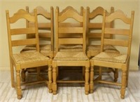 European Oak Farmhouse Style Chairs.