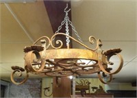 Wrought Iron Candle Hanging Light Fixture.
