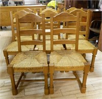 Fabulous Heavy French Farmhouse Ladder Back Chairs