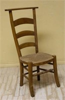 Rush Seat Ladder Back Oak Prayer Chair.