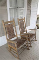 2 Wooden Rocking Chairs