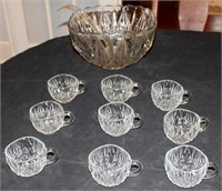 9 cups and Punch Bowl set