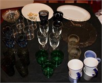 Assorted Cups, Mugs and Serving Platters