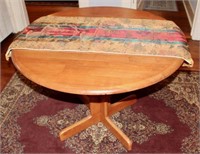 Round Wooden Drop Leaf Table