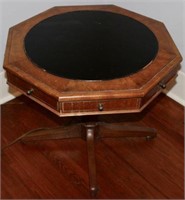 Octagon Shaped Wooden End Table