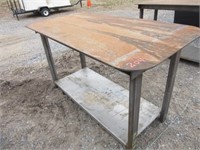 New/Unused Steel Table w/Shelf & Adj. Feet