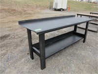 New/Unused Heavy Duty Steel Table w/Back Plate