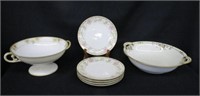 5 pieces of Nippon, trays, bowls and creamer