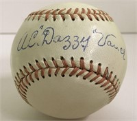 A.C. "Dazzy" Vance. Signed Baseball.