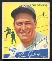 1934 Goudey Signed Lou Gehrig