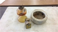 Oil lamp & Earthen water bowl