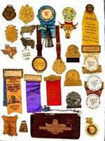 Collection of Cattle Related Buttons & Badges