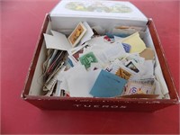 Lot Cigar Box and Stamps (Most appear to be US)