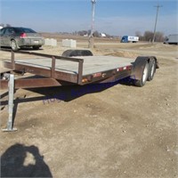 7X18 bumper hitch trailer w/mesh ramp gate
