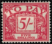 Great Britain stamps #J45-52, 54 Mint HR CV $353