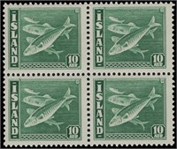 Iceland stamps #221b Mint NH F/VF block 4 CV $840
