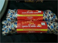 2 pkgs Santa Fe Derby ropes, 5/8 x 20, new