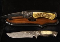 2 Large engraved knives