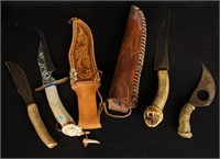 Collection of Three Indian Knives with Sheaths