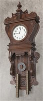 Antique oak, two weight hanging Wall Clock
