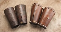 Vintage leather tooled Roping Cuffs