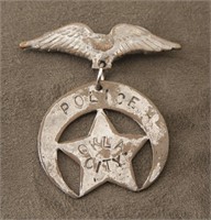 Silver suspension Badge with eagle over crescent