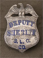 Deputy Sheriff, S. L. O. Co. Badge, sterling Shied