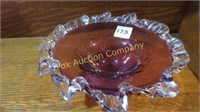 Rossi - Candy Dish - Scalloped Rim - Cranberry