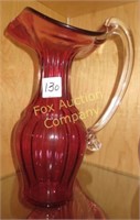 Rossi - Pitcher with Clear Handle - Cranberry