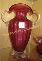 Rossi - Double Handled Vase - Cranberry