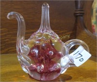 Rossi - Tea Pot - Paper Weight - Cranberry