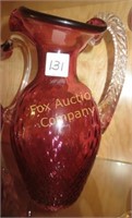 Rossi - Pitcher with Clear Handle - Cranberry