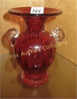 Rossi - Vase with Double Handles - Cranberry
