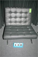 Stainless Frame Black Upholstered Chair