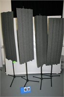 (4) Acoustic Foam Sound Suppressors on Stands